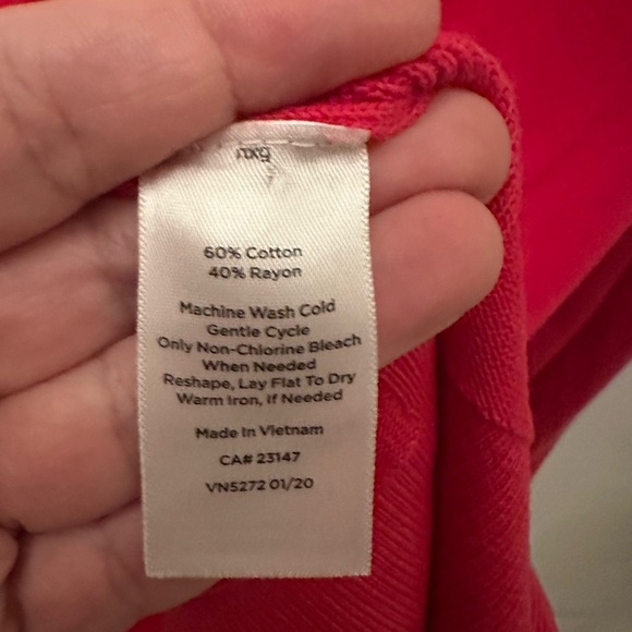 TALBOTS Woman RED PINK button cotton long sleeve career casual cardigan MP - Picture 8 of 13